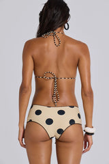Lola Reversible Triangle Bikini Top In Polkadot Stripe