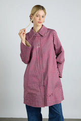 Mercedes Bow Reversible Trench - Gingham & Ecru