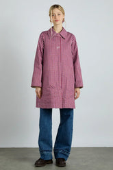 Mercedes Bow Reversible Trench - Gingham & Ecru