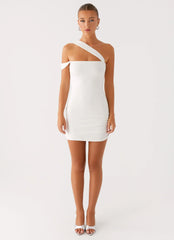Lena Ruched Mini Dress - Ivory