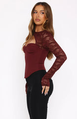 Boy'S Cry Long Sleeve Bustier Wine