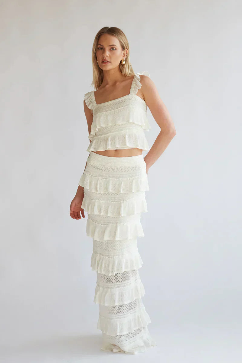 Colette Crochet Top And Maxi Skirt Set